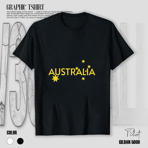Australia Flag Jersey National Colors Boxing Kangaroo Supporter Unisex T-Shirt, up to size 5XL