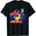 thumbnail image 1 of Australia Flag Map Continent Kangaroo Koala T-Shirt Black Small, 1 of 4