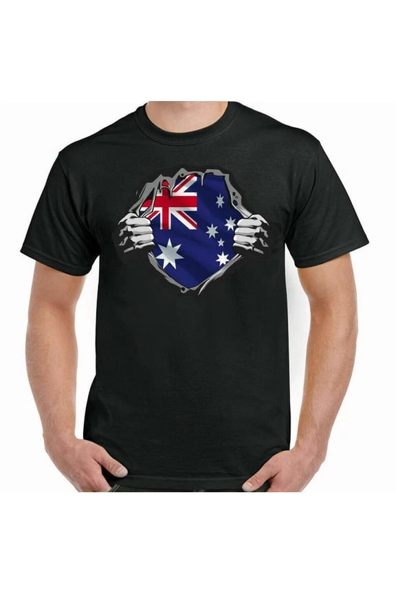 Australia Flag T-Shirt Football Rugby Cricket Training Top Gym Aussie Oz Tee Day