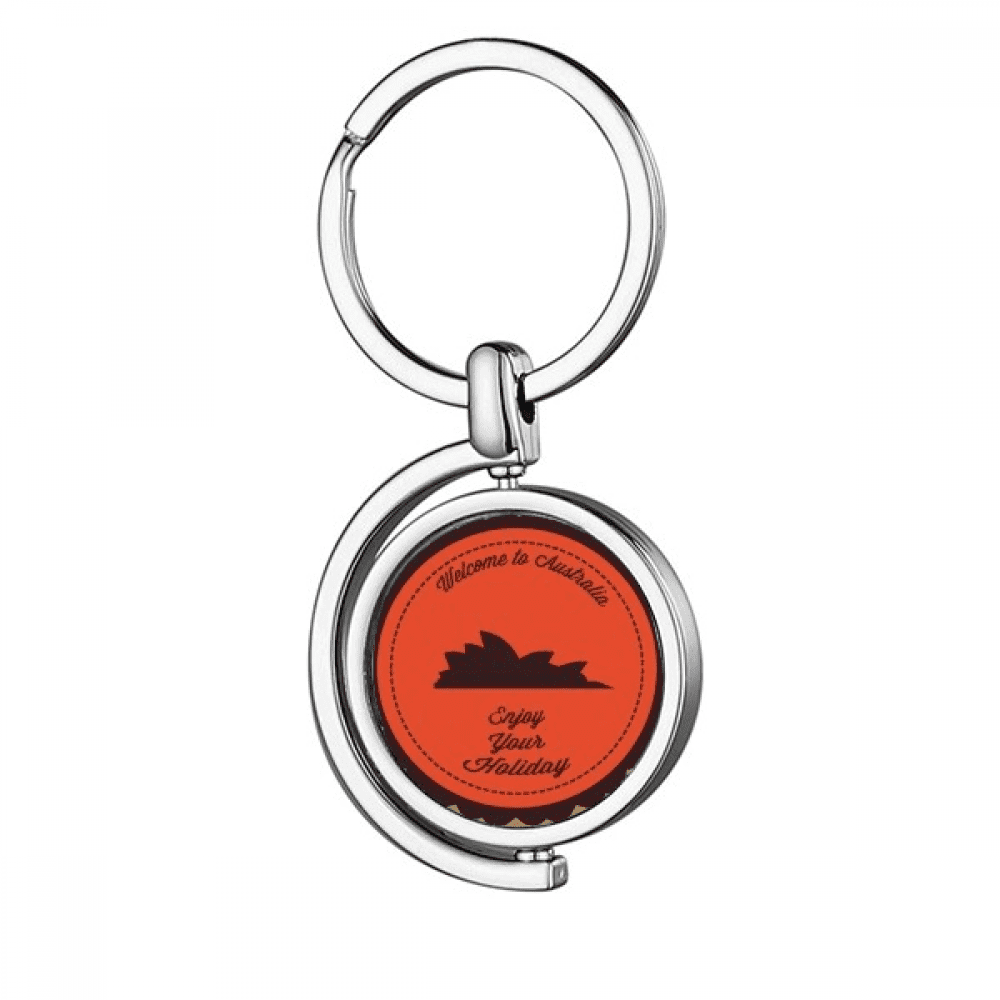 Australia Flavor City Sydney Opera House Rotating Keychain Metal