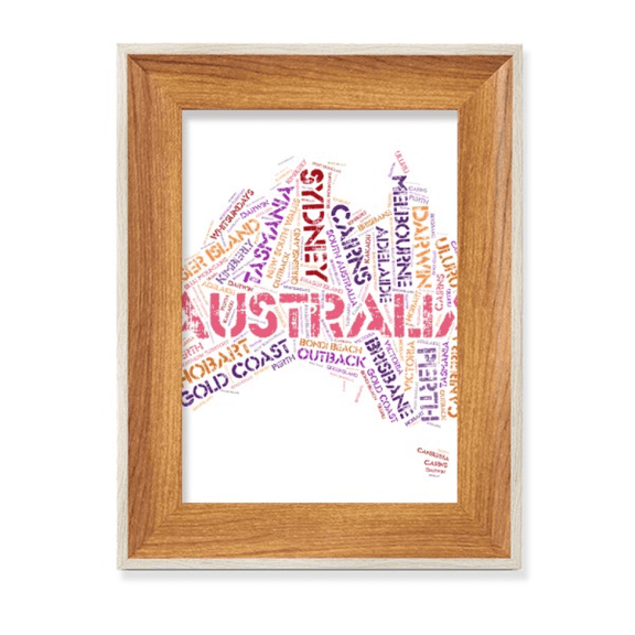 Australia Flavor Map Scenic Spots Illustration Desktop Wooden Photo Frame Display Picture Art Painting Multiple Sets