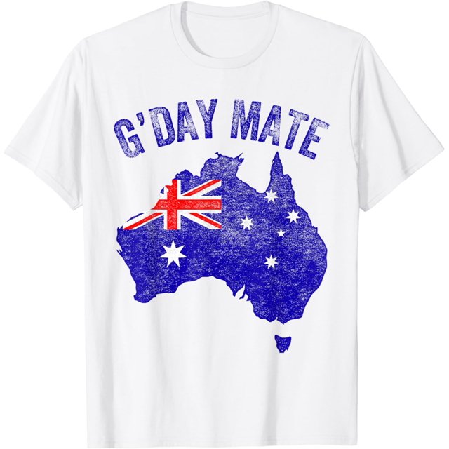 Australia G'Day Mate Shirt Funny Australian Flag Aussie Map T-Shirt ...