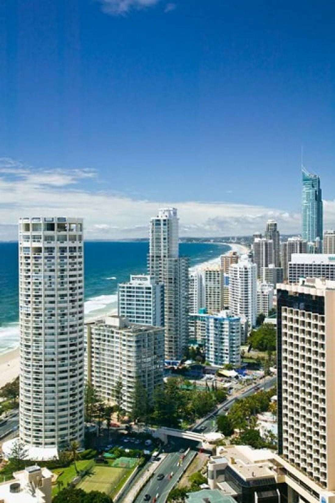 Australia Gold Coast Surfers Paradise city skyline Canvas Art - Walter Bibikow DanitaDelimont (18 x 26)