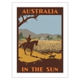 thumbnail image 1 of Australia - In the Sun - Australian Sheep Herder - Vintage Travel Poster by Percy Trompf c.1930 - Bamboo Fine Art 290gsm Paper Print (Unframed) 24x32in, 1 of 4