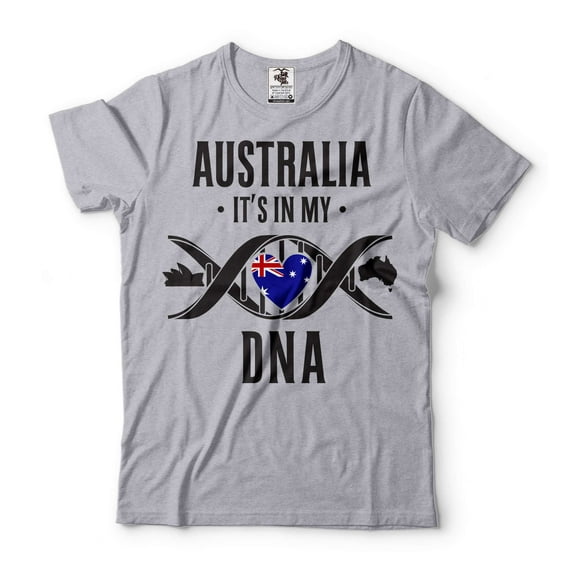Australia It's In My DNA Shirt Australian DNA Shirt Australia Flag Shirt Australian Patriotic Gifts (Small Grey)