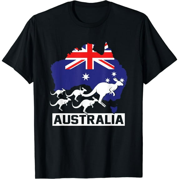 Australia Kangaroo T-Shirt Black Large