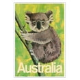 thumbnail image 1 of Australia - Koala Bear In A Tree - Vintage Airline Travel Poster by Robert Jones c.1969 - Master Art Print (Unframed) 13in x 19in, 1 of 4