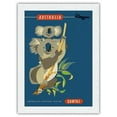 thumbnail image 1 of Australia - Koala Bears - Qantas Empire Airways (QEA)- TEAL BOAC AIR INDIA - Vintage Airline Travel Poster by Harry Rogers c.1960s - Japanese Unryu Rice Paper Art Print 24 x 32 in, 1 of 4
