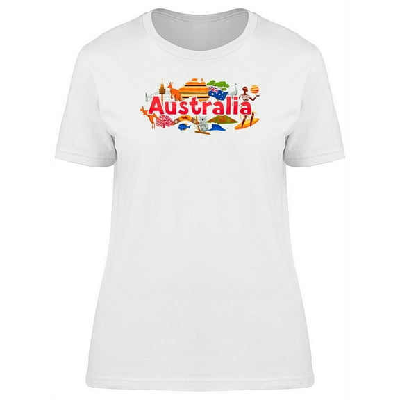 Australia Landmarks Travel Lover T-Shirt Women -Image by Shutterstock, Female Small