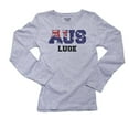 thumbnail image 1 of Australia Luge - Winter Olympic - Korea - AUS Flag Women's Long Sleeve Grey T-Shirt, 1 of 2