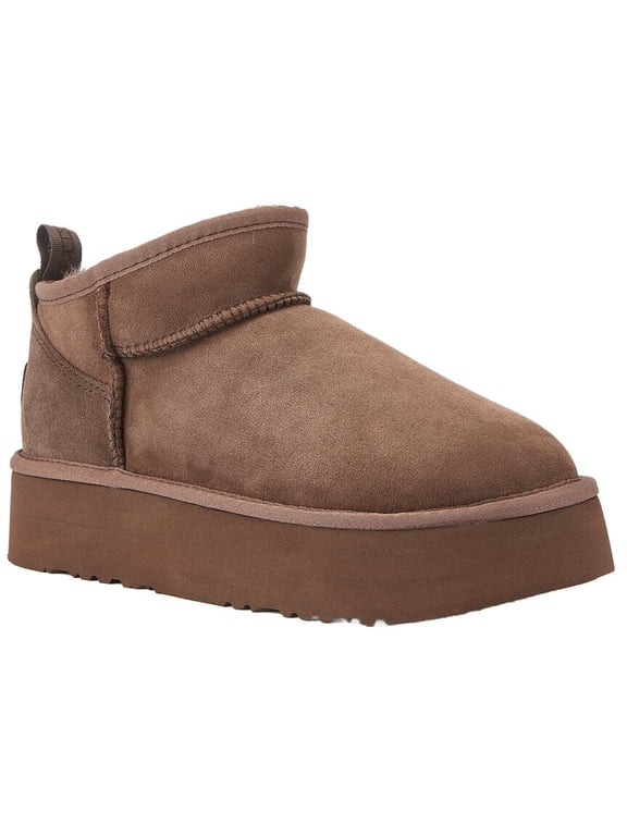 Collective Cosy Ultra Short Platform Sheepskin Boot, 9, Brown