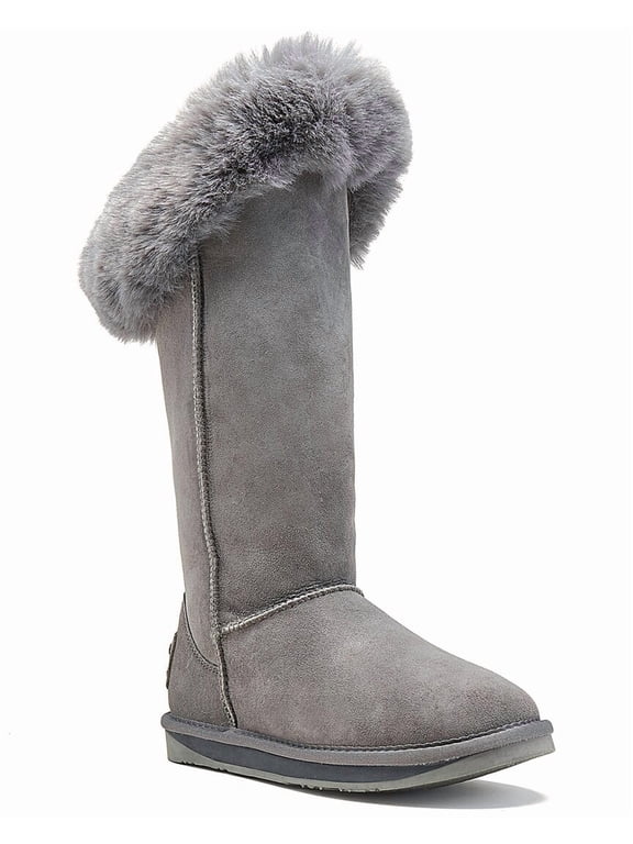 Collective Foxy Tall Suede Boot, 8, Gray