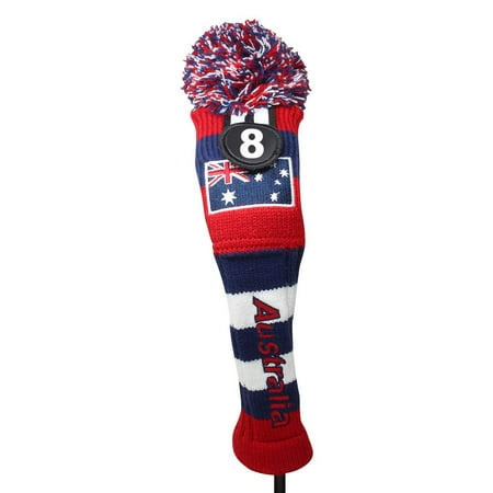 Australia Majek #8 Hybrid Golf Pom Pom Knit Rescue Utility Club Head Cover