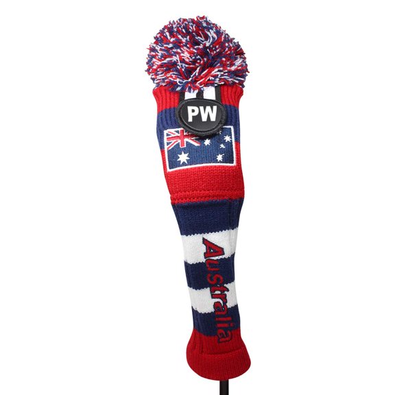 Australia Majek PW (Pitching Wedge) Hybrid Golf Pom Pom Knit Rescue Utility Club Head Cover