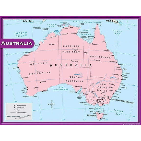 Australia Map Chart 17x22 [TCR7653]