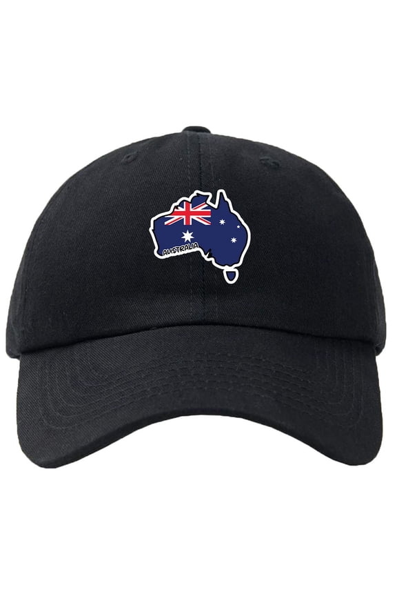 Australia Map Flag Baseball Cap Hat Hook & Loop Closure - Personalize it!