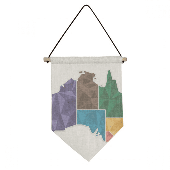 Australia Map Territory State Colorful Canvas Flag Hanging Wall Art Decor Banner