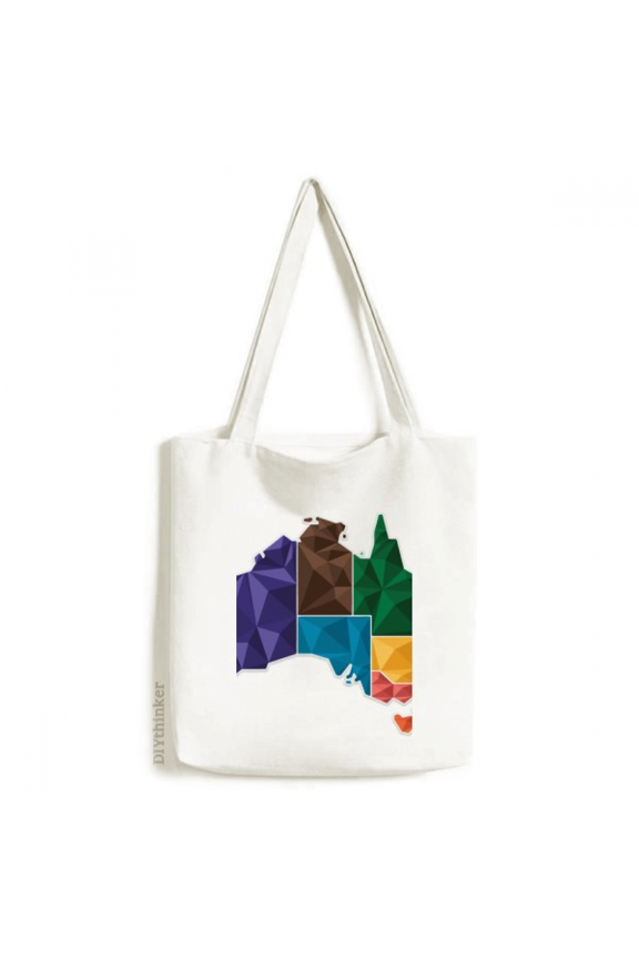 Australia Map Territory State Colorful Tote Canvas Bag Shopping Satchel Casual Handbag