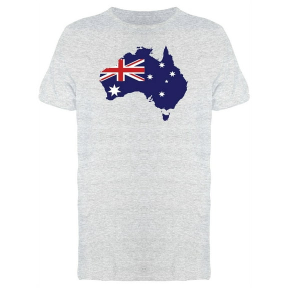 Australia Map With Flag T-Shirt Men -Image by Shutterstock, Male Large