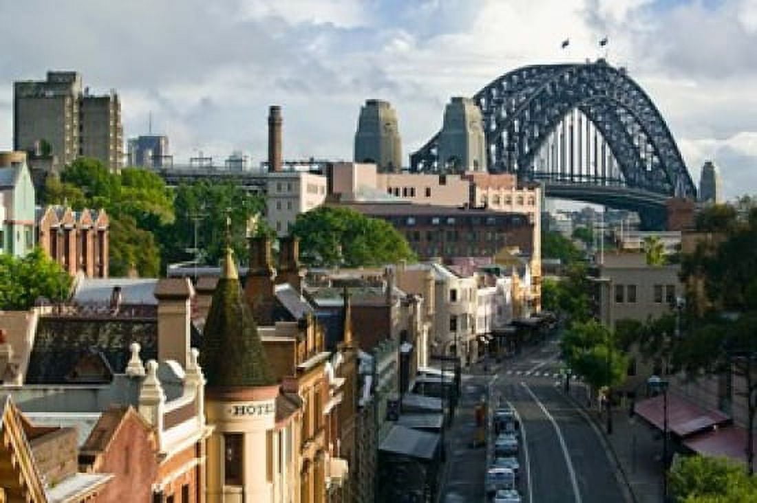 Australia New South Wales Sydney George Street Canvas Art - Walter Bibikow DanitaDelimont (26 x 18)