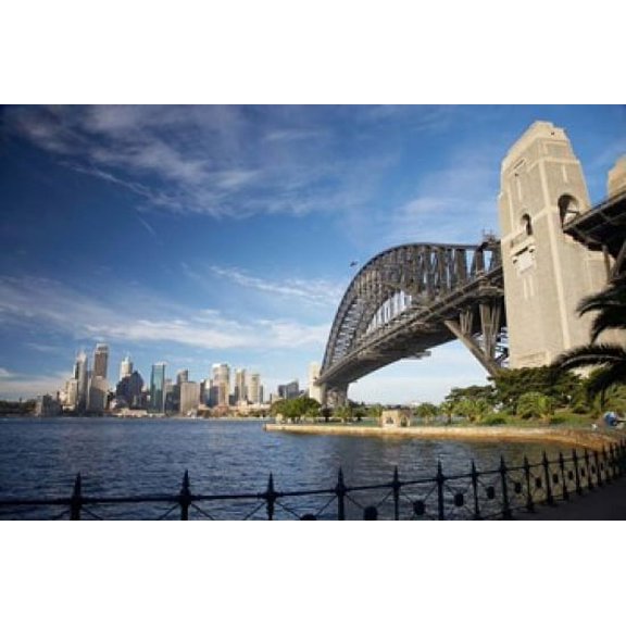 Australia, New South Wales, Sydney Harbour Bridge and CBD Poster Print by David Wall (26 x 17)
