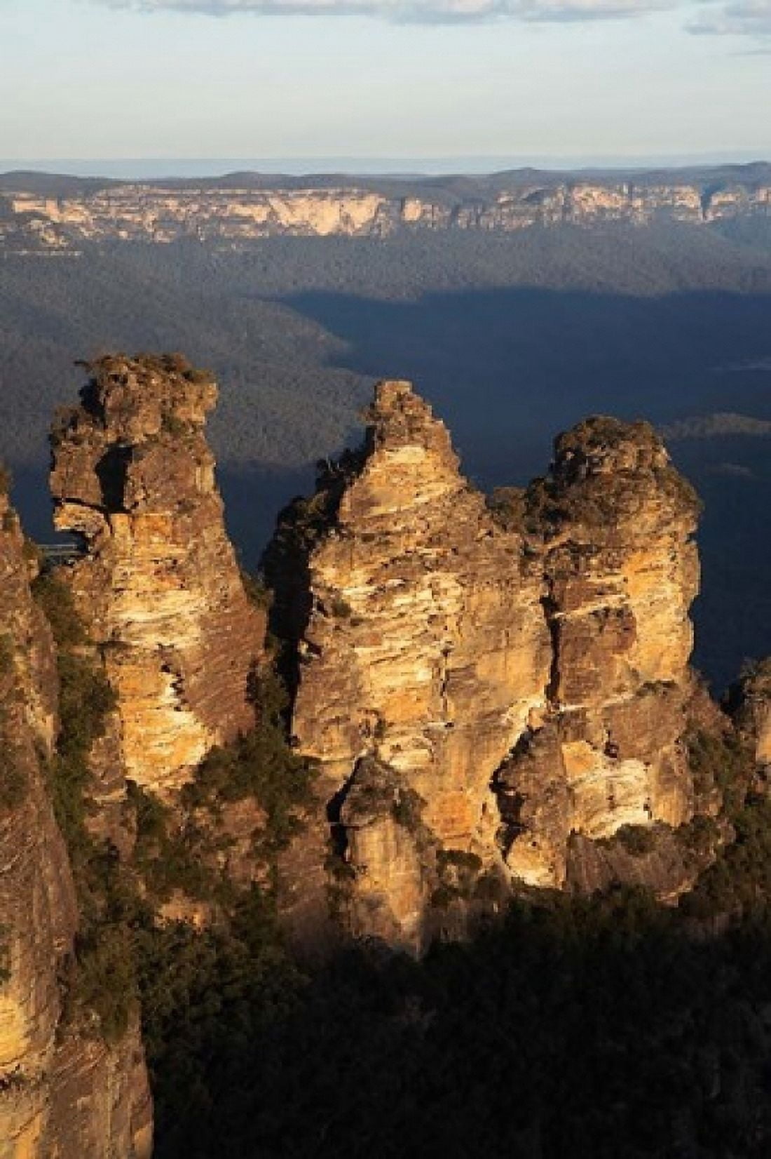 Australia New South Wales Three sisters rock formation Canvas Art - David Wall DanitaDelimont (24 x 36)