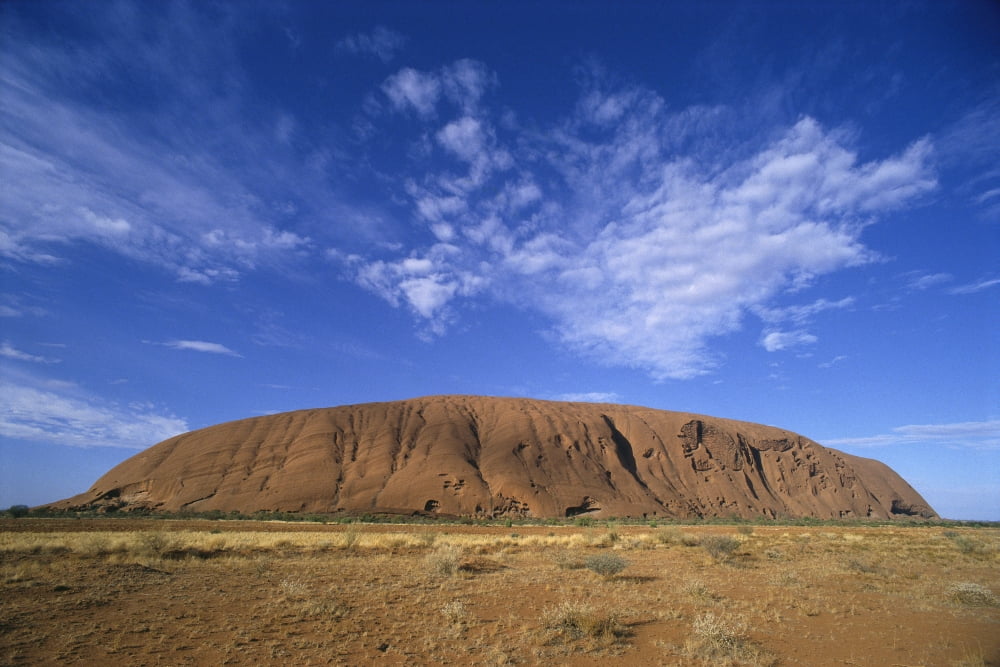 Australia Northern Territory Yulara Uluru-Kata Tjuta National Park Ayers Rock Dramatic Skies Canvas Art - Greg Vaughn Design Pics (19 x 12)
