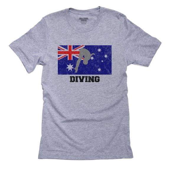Australia Olympic - Diving - Flag - Silhouette Men's Grey T-Shirt