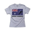 thumbnail image 1 of Australia Olympic - Nordic Combined- AUS Flag - Silhouette Boy's Cotton Youth Grey T-Shirt, 1 of 2