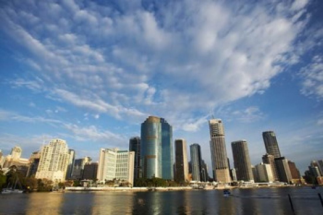 Australia Queensland Brisbane River City Skyline Canvas Art - David Wall DanitaDelimont (26 x 17)