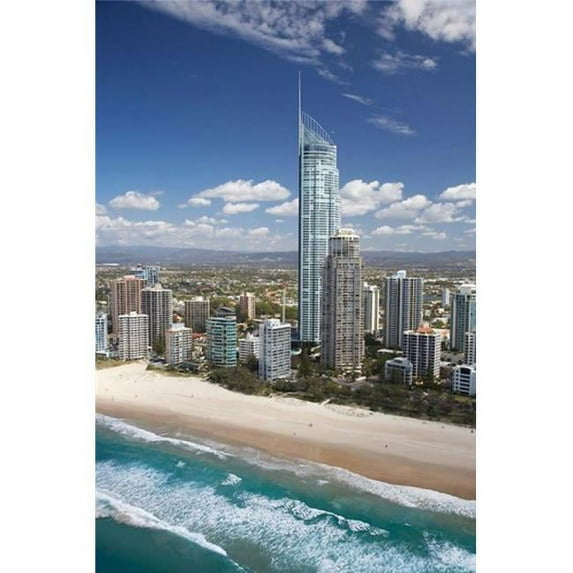 Australia Queensland Gold Coast City Skyline Poster Print by David Wall - 23 x 34 in.
