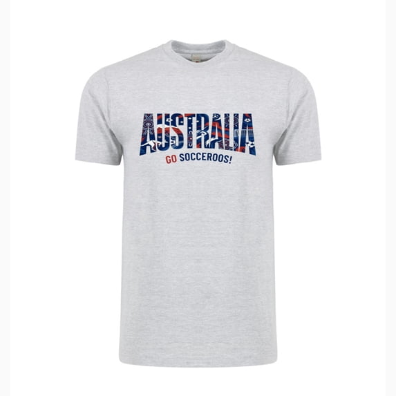 Australia Soccer T-Shirt 2026 – Unisex Adult Football Fan Tee, World Tournament Supporter Shirt - HTR Grey - L