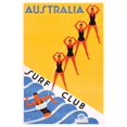 thumbnail image 1 of Australia - Surf Club - Vintage Travel Poster (12x18Inches), 1 of 6