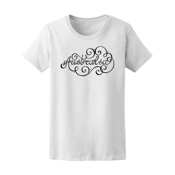 Australia Swirl Quote T-Shirt Women -Image by Shutterstock, Female XX-Large