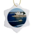 thumbnail image 1 of 3drose, Australia, Sydney, Famous Opera House, Ferries Abstract Shells, 3 inch Snowflake Porcelain Ornament, 1 of 7