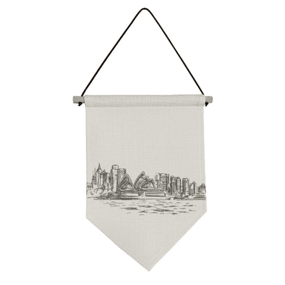 Australia Sydney Opera House Sketch Canvas Flag Hanging Wall Art Decor Banner