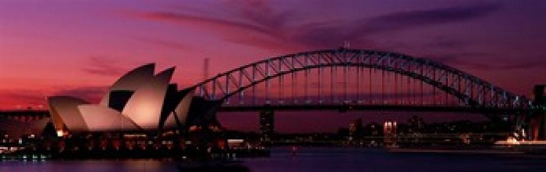 Australia Sydney sunset Canvas Art - Panoramic Images (18 x 6)