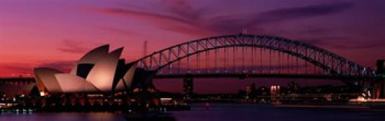 Australia Sydney sunset Canvas Art - Panoramic Images (36 x 12)