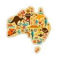 thumbnail image 1 of Australia Symbols Map - 12" Vinyl Sticker Waterproof Decal, 1 of 1