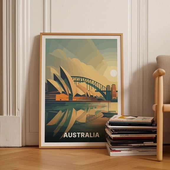 Australia Travel Poster, Country Edition Wall Art, Traditional Decor, Home Office Enhancement Wall Art, Modern Wall Decor, 24x36 UNFRAMED