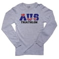 thumbnail image 1 of Australia Triathlon - Olympic Games - Rio - Flag Men's Long Sleeve Grey T-Shirt, 1 of 2