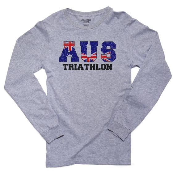 Australia Triathlon - Olympic Games - Rio - Flag Men's Long Sleeve Grey T-Shirt