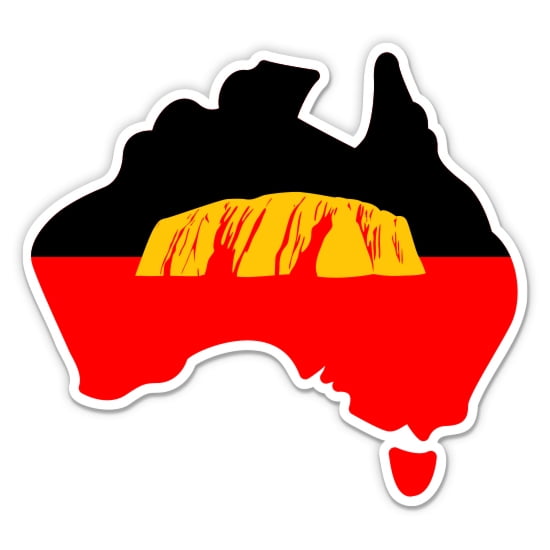 Australia Uluru Rock Aboriginal Flag - 3" Vinyl Sticker - For Car Laptop Water Bottle Phone - Waterproof Decal