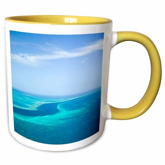 3drose, Australia, Whitsunday Coast, Great Barrier Reef-au01 Wbi0531 - Walter Bibikow, 11oz Two-tone Yellow Mug