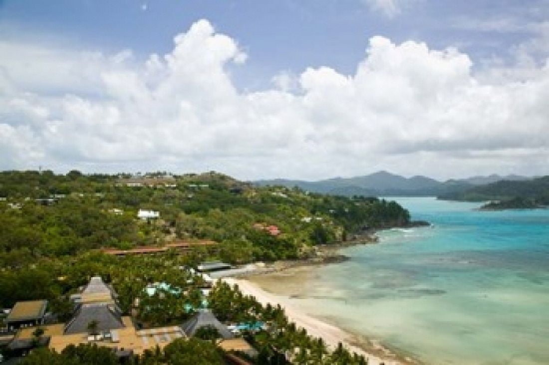 Australia Whitsunday Hamilton Island coastline Canvas Art - Walter Bibikow DanitaDelimont (36 x 24)