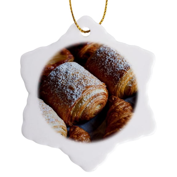 3drose, Australia, Yarra Valley, Healesville, Pastries, 3 inch Snowflake Porcelain Ornament