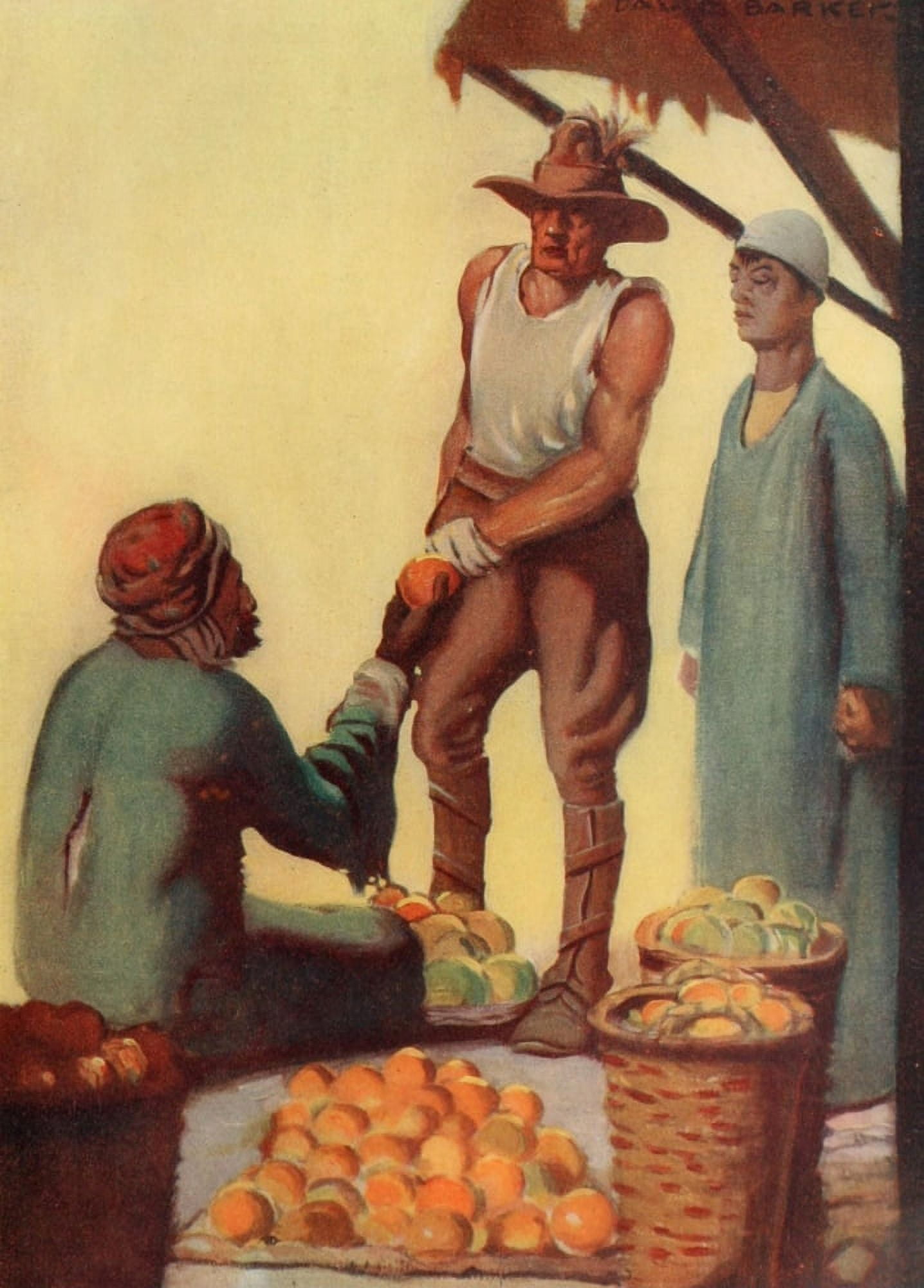 Australia in Palestine 1919 Buying oranges Jaffa Canvas Art - WO David Barker (24 x 36)