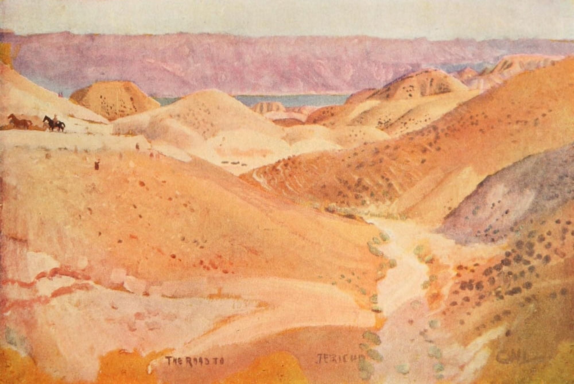 Australia in Palestine 1919 The Road to Jericho Canvas Art - Lieut GW Lambert (24 x 36)
