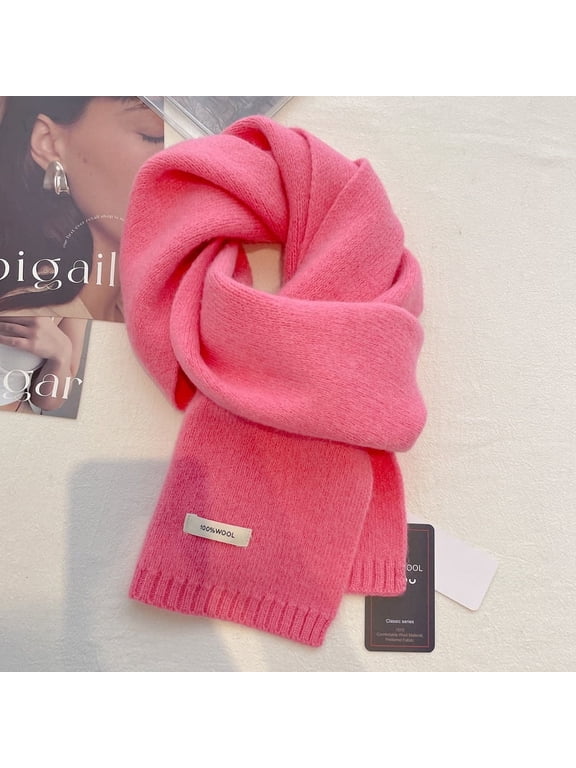 Australian 100% Wool Scarf, 160x20cm Lightweight Knit, Winter Wrap for Men & Women,160*20cm,15