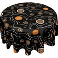 thumbnail image 1 of Australian Aboriginal Round Tablecloth Orange Dotted Circles Table Cloths Waterproof Table Cover for Wedding Party Dining Holiday Banquet, 1 of 6